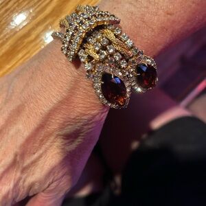 Elegant Gold and Brown Crystal Bracelet